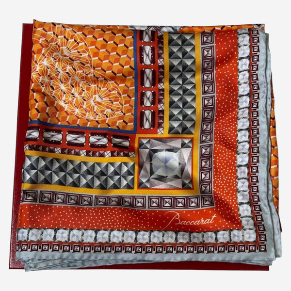 Baccarat Louxor Twill Silk Maxi Tie Orange Scarf 2809897