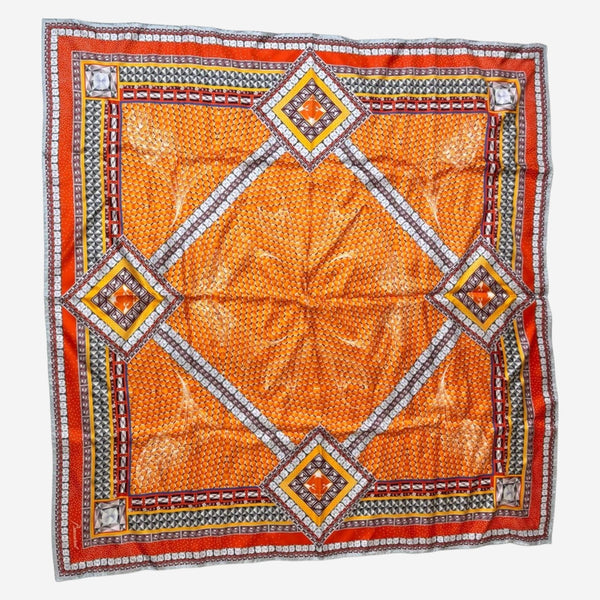 Baccarat Louxor Twill Silk Maxi Tie Orange Scarf 2809897