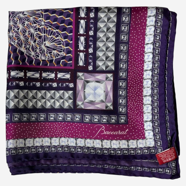 Baccarat Louxor Twill Silk Maxi Tie Purple Square Scarf 2809962