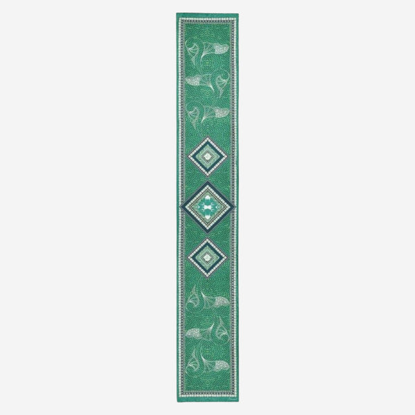 Baccarat Louxor Twill Silk Maxi Tie Green Scarf 2810215