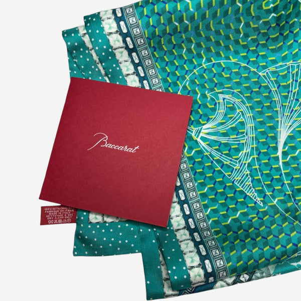 Baccarat Louxor Twill Silk Maxi Tie Green Scarf 2810215