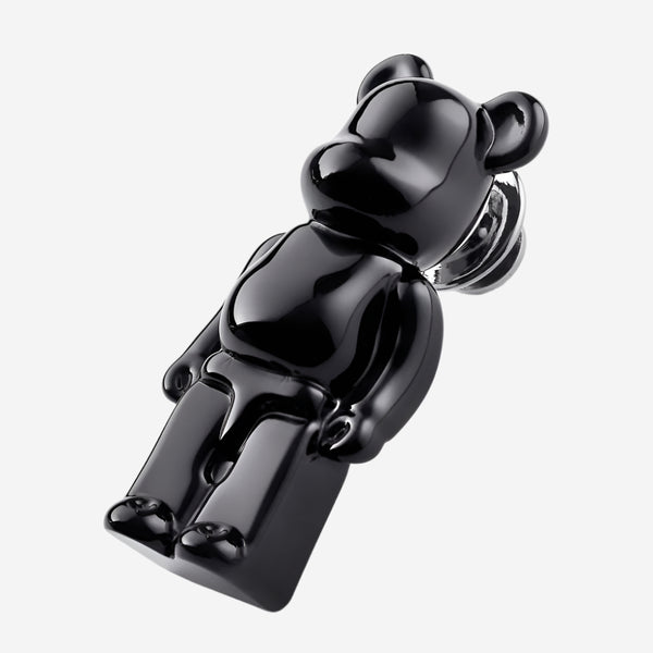 Baccarat Bearbrick Sterling Silver & Black Crystal Pin 2814111