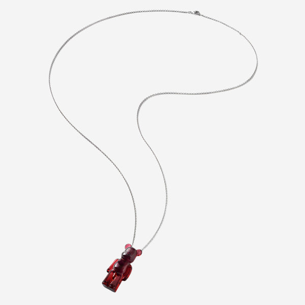 Baccarat Bearbrick Sterling Silver & Red Crystal Pendant Necklace 2814118 - THE SOLIST