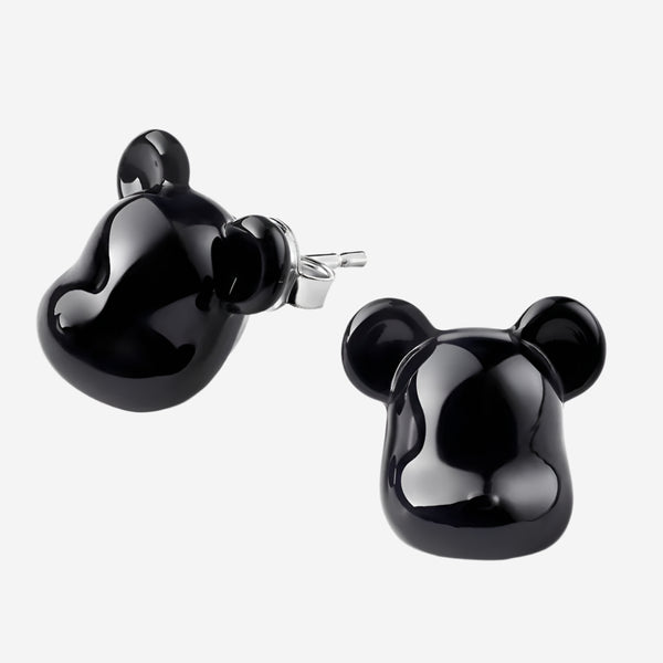 Baccarat Bearbrick Sterling Silver & Black Crystal Stud Earrings 2814123 - THE SOLIST