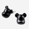 Baccarat Bearbrick Sterling Silver & Black Crystal Stud Earrings 2814123