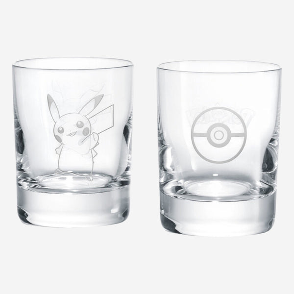 Baccarat Pikachu Poke Ball Engraved Crystal Tumblers Set of 2 2815138