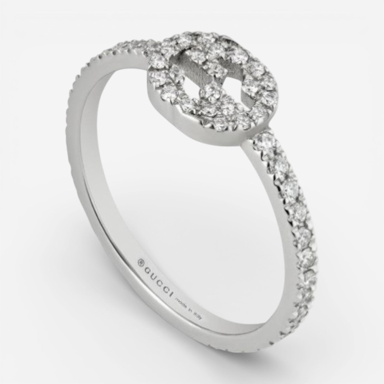 Gucci Interlocking G 18K White Gold Diamond Ring Sz. 6.75 YBC6791130010 - THE SOLIST
