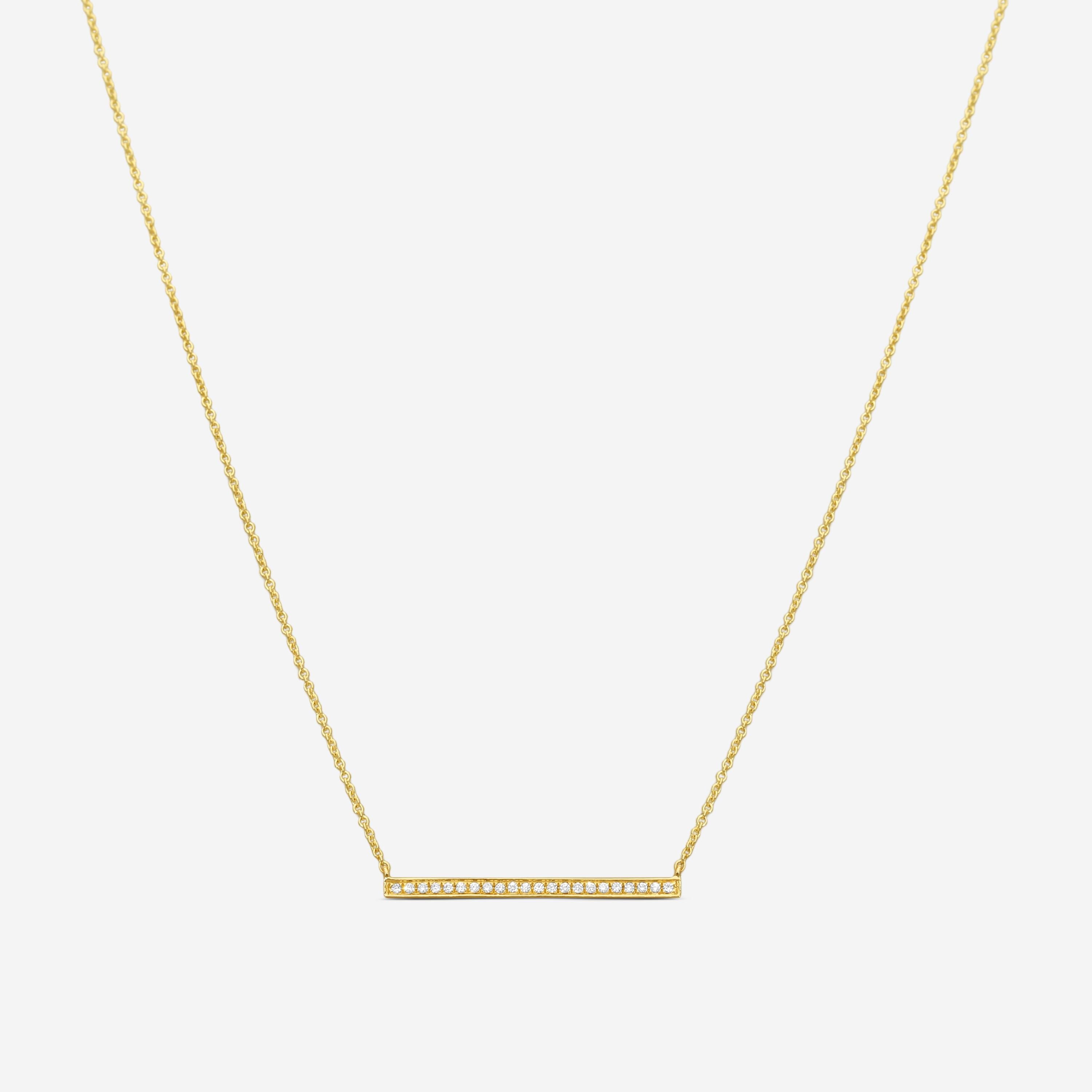 Sydney Evan Long Bar 14K Yellow Gold Diamond Pendant Necklace N29230S-YB18XT