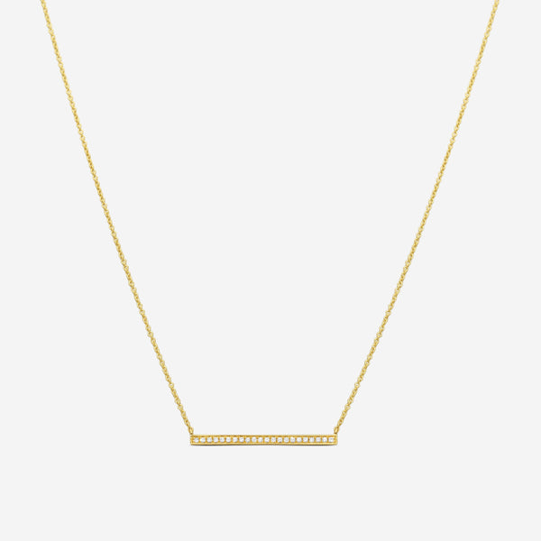 Sydney Evan Long Bar 14K Yellow Gold Diamond Pendant Necklace N29230S-YB18XT