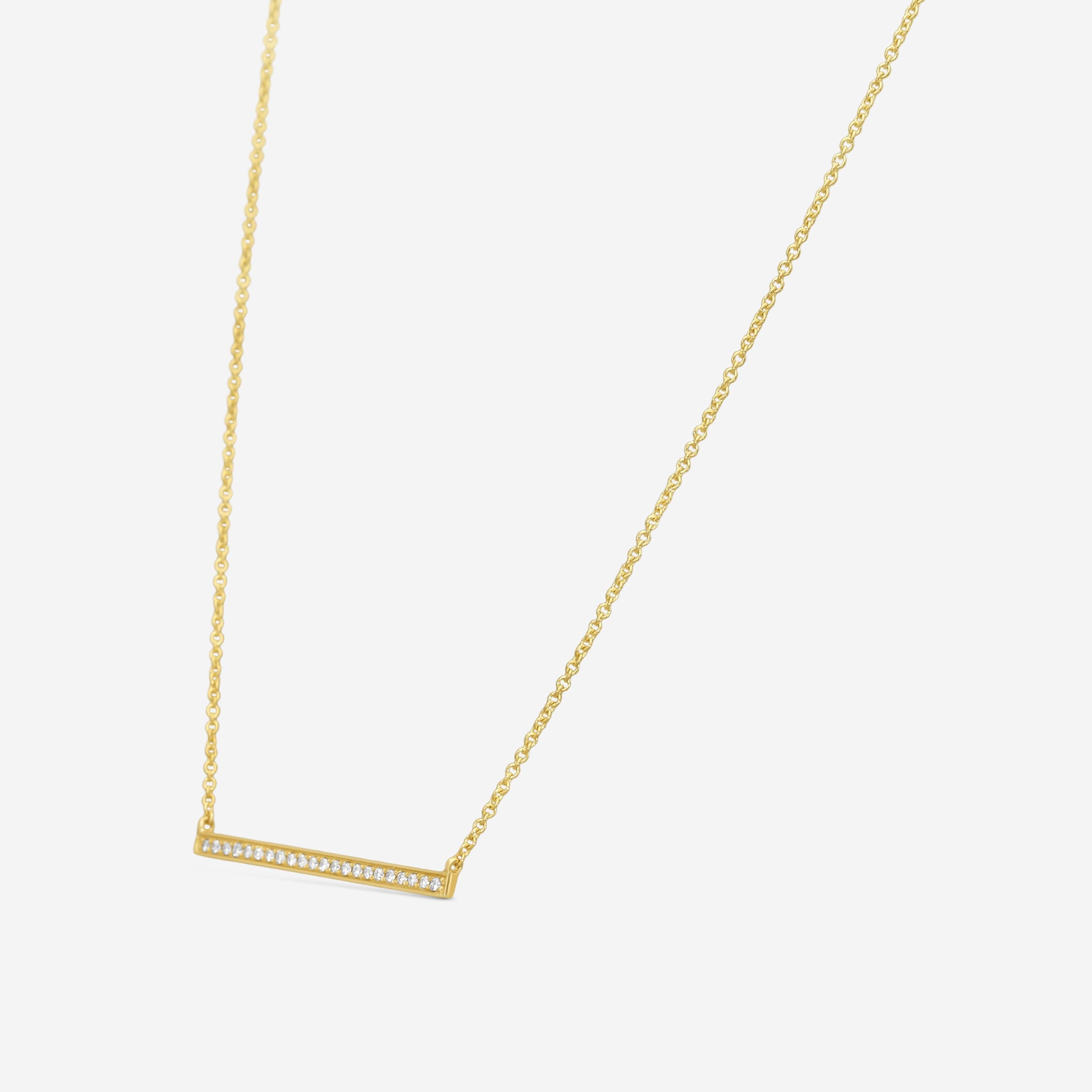 Sydney Evan Long Bar 14K Yellow Gold Diamond Pendant Necklace N29230S-YB18XT