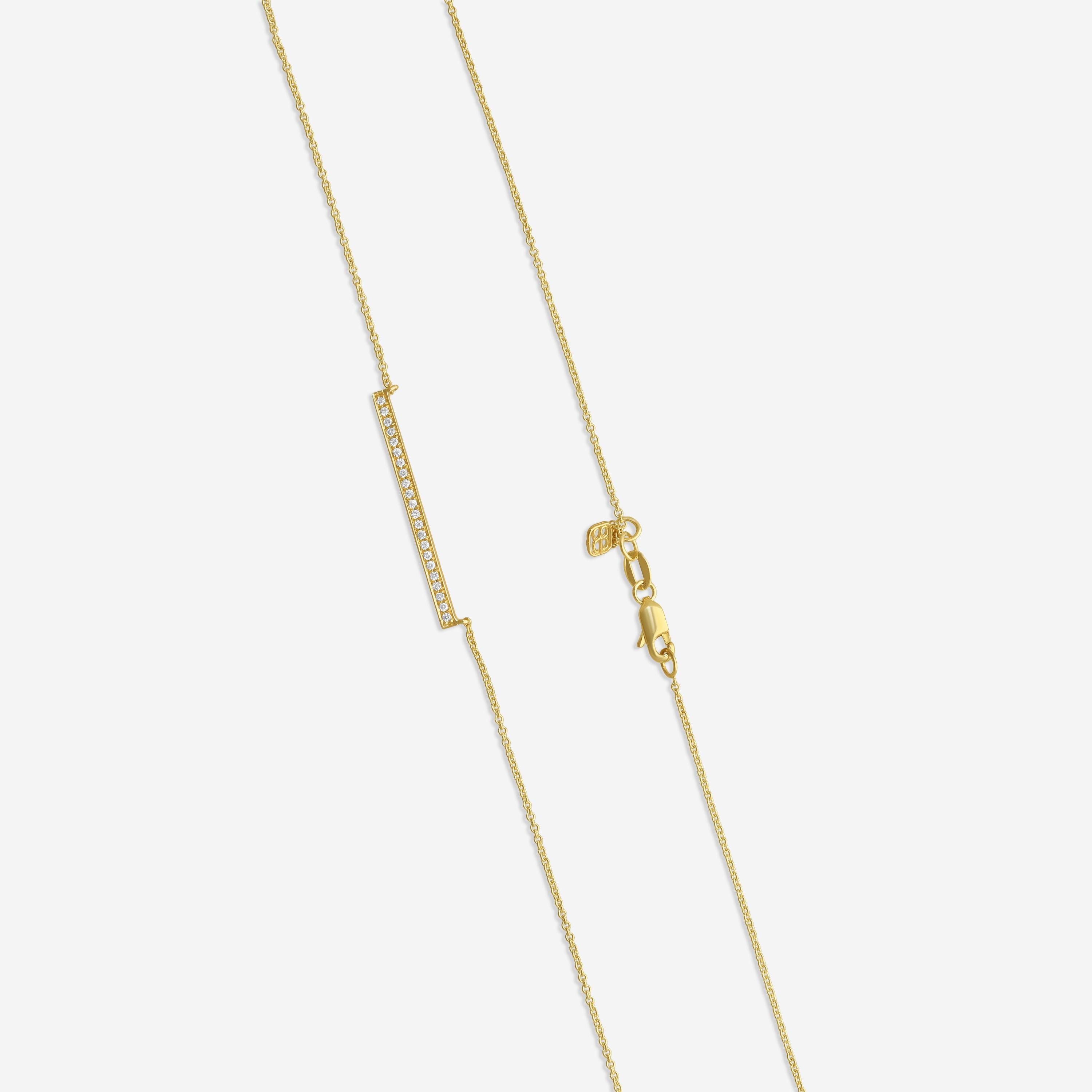 Sydney Evan Long Bar 14K Yellow Gold Diamond Pendant Necklace N29230S-YB18XT
