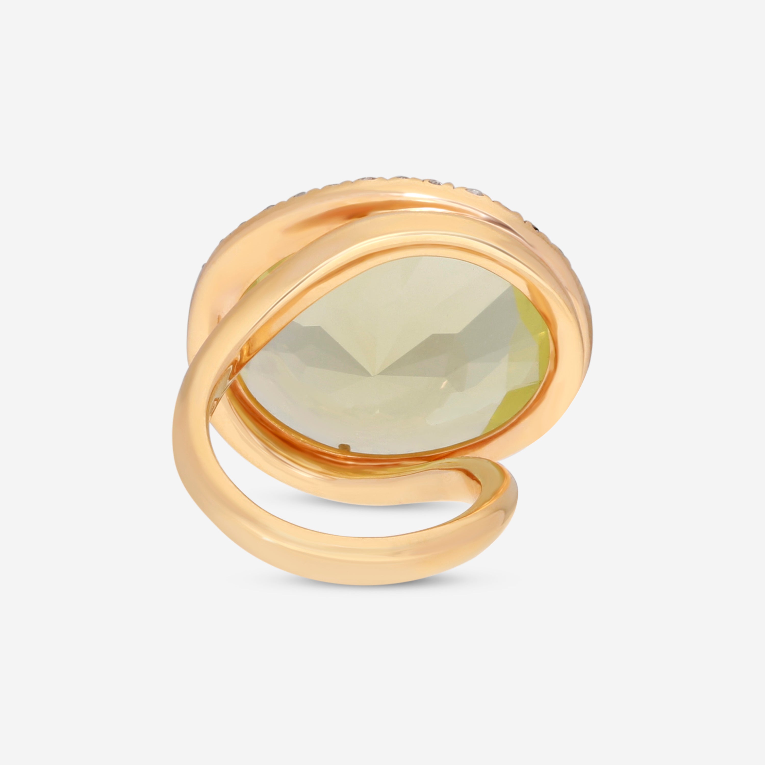 Casato 18K Yellow Gold, Quartz and Diamond Vintage Style Ring 294327
