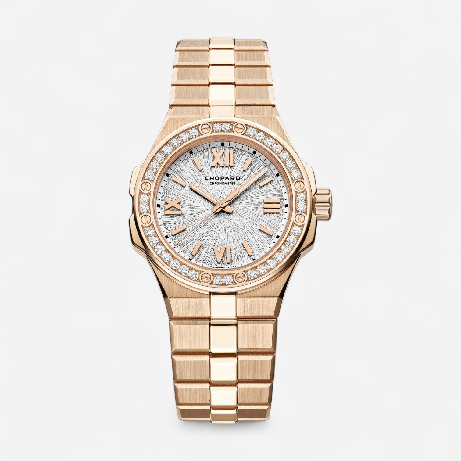 Chopard Alpine Eagle 18K Rose Gold Diamond Automatic Ladies Watch 295384-5001