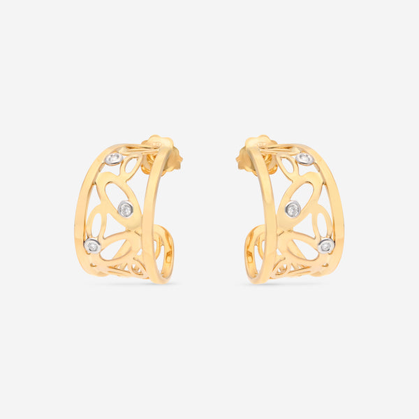 Roberto Coin Chic and Shine 18K Yellow & White Gold Diamond Hoop Earrings 295443AJERX0