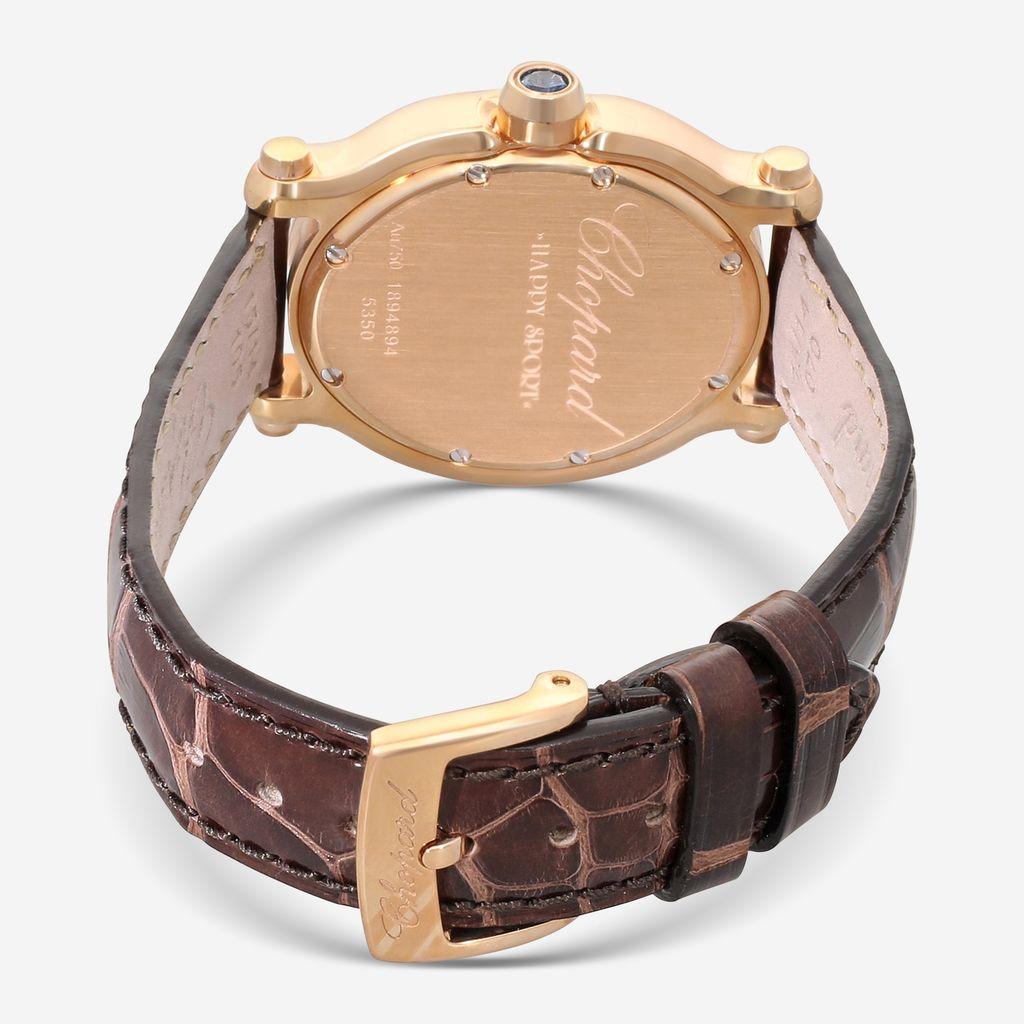 Chopard Happy Sport 18K Rose Gold Diamond Quartz Ladies Watch 275350-5001