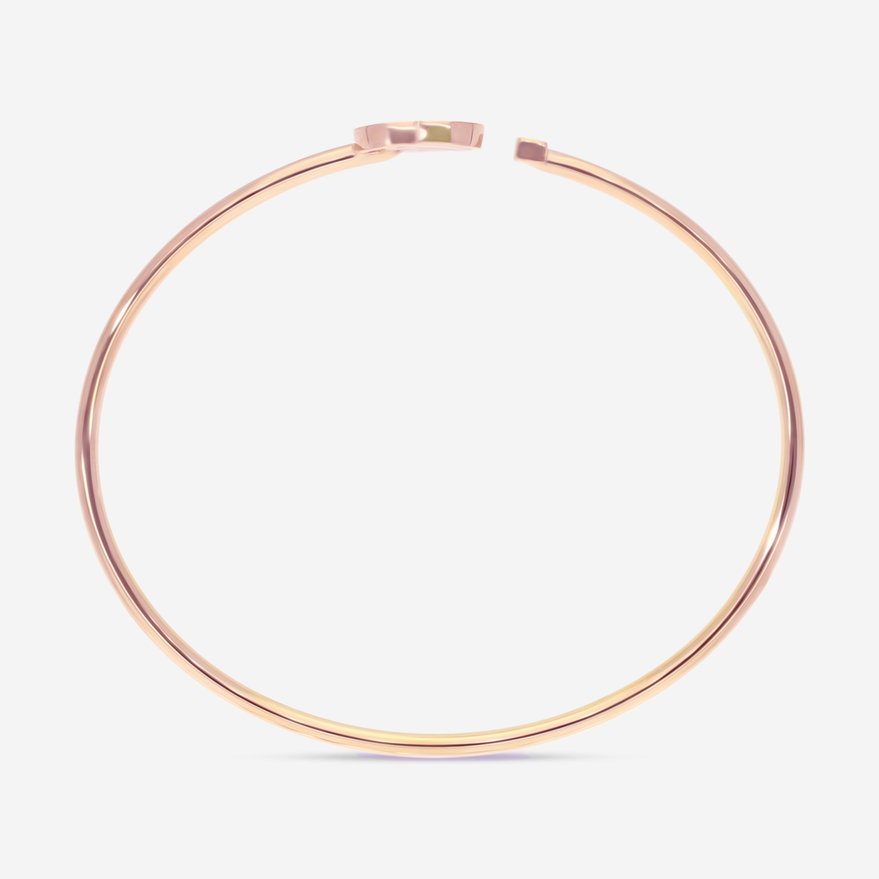 Damiani 18K Rose Gold Diamond Heart Bangle Bracelet 20083330