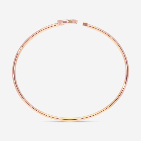 Damiani 18K Rose Gold Diamond Heart Bangle Bracelet 20083330