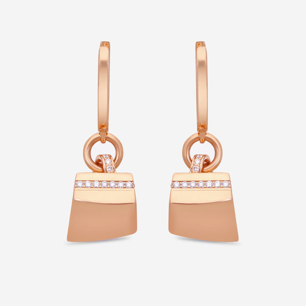 Roberto Coin Sauvage Privé 18K Rose Gold Diamond Drop Earrings 8882812AXERX