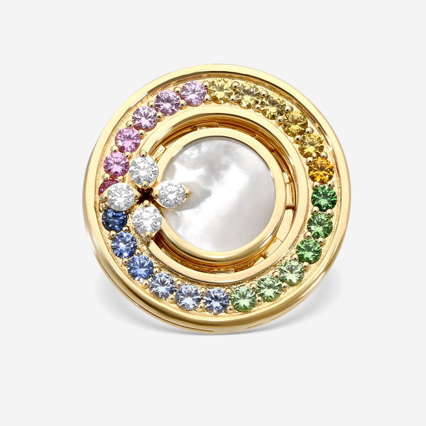 Roberto Coin Love in Verona 18K Yellow Gold Multistone & Diamond Ring Sz. 6.5 8883116AY65X