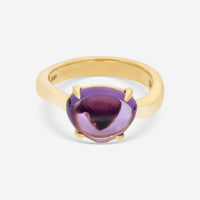 Bulgari Sassi 18K Yellow Gold Purple Amethyst Ring 346923