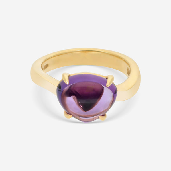 Bulgari Sassi 18K Yellow Gold Purple Amethyst Ring 346923