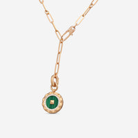 Roberto Coin Obelisco 18K Rose Gold Diamond & Malachite Pendant Necklace 8883122AX19XM