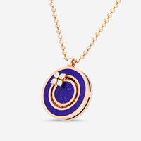 Roberto Coin Love in Verona 18K Rose Gold Diamond & Blue Lapis Pendant Necklace 8883126AX17X