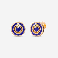 Roberto Coin Love in Verona 18K Rose Gold Diamond & Blue Lapis Stud Earrings 8883126AXERX