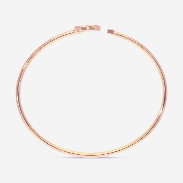 Damiani 18K Rose Gold Diamond Heart Bangle Bracelet 20083330