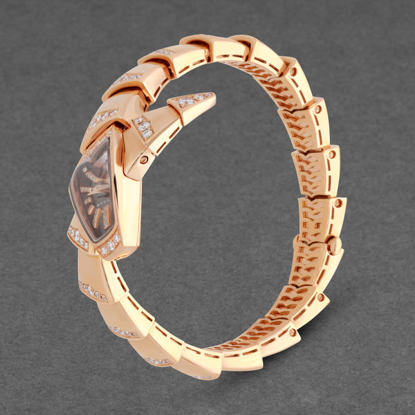 Bulgari Serpenti 18K Rose Gold Diamond Quartz Ladies Watch 102344