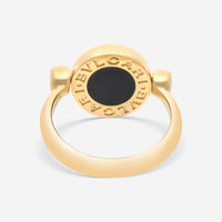 Bulgari Bulgari 18K Yellow Gold White Calcedonium & Onyx Rotating Ring Sz. 4.25 350523