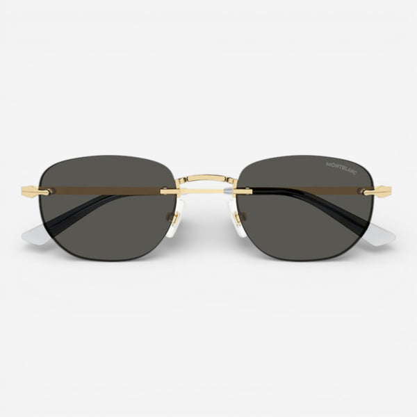 Montblanc Gold & Grey Rimless Square Men display picture 3