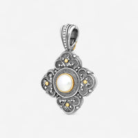 Konstantino Sterling Silver & 18K Yellow Gold Pearl Cross Pendant STKJ28-122 - THE SOLIST