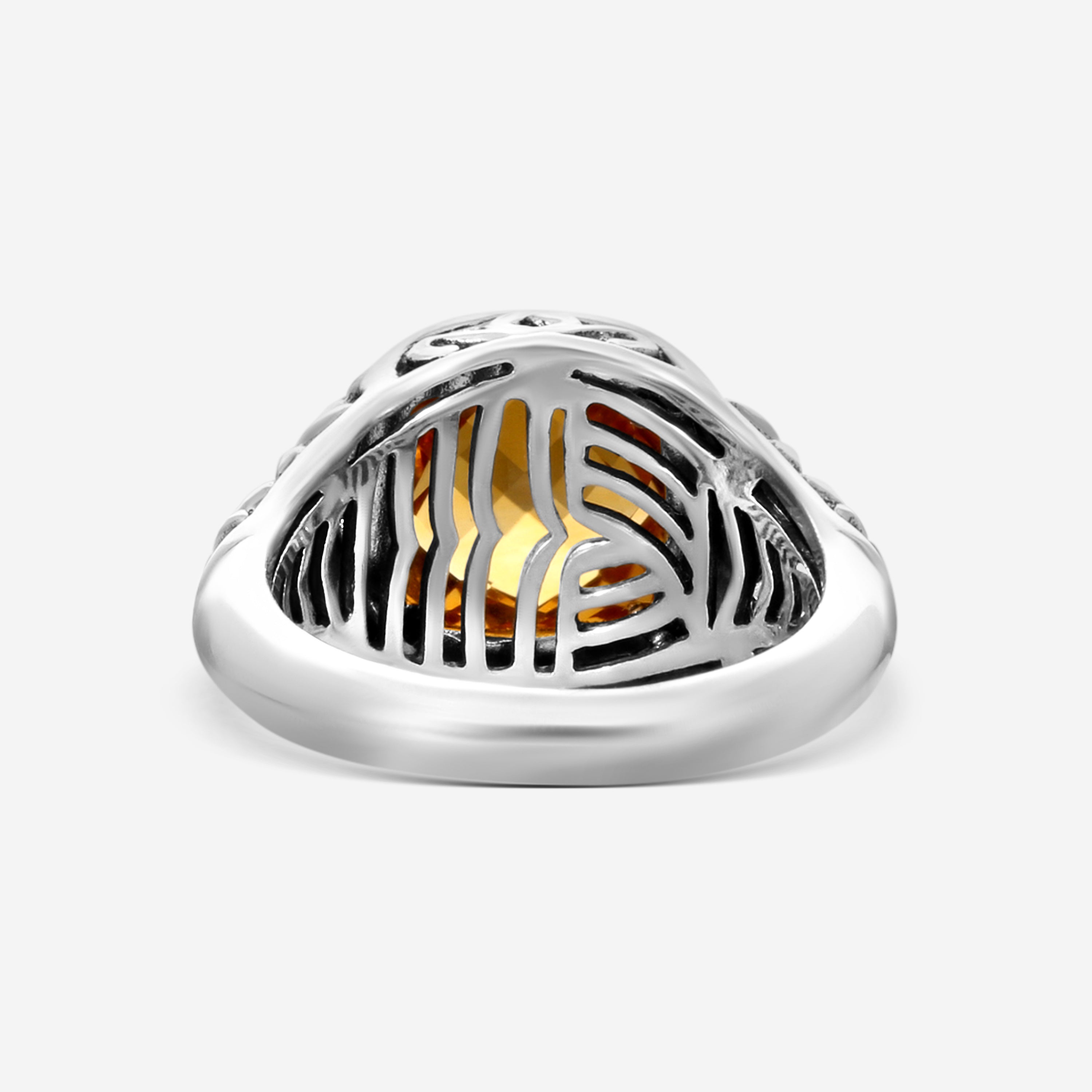 Charles Krypell Sterling Silver and 18K Yellow Gold, Citrine Ring Sz. 6.5 3-6643-SC