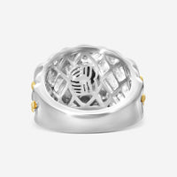 Charles Krypell Sterling Silver and 18K Yellow Gold Band Ring 3-6901-TFSG