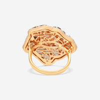 Casato 18K Yellow Gold, Quartz and Diamond Flower Ring 300105