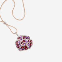 Casato 18K Yellow Gold, Amethyst and Diamond Flower Collar Necklace 300132 - THE SOLIST
