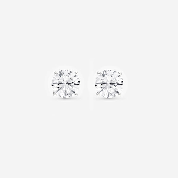 Ina Mar 14K White Gold Four-Prong Solitaire Round Cut IGI Certified Lab Grown Diamond 3.00ct.twd. Stud Earrings 300S310LGW4