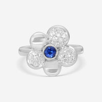 Crivelli Big Daisy 18K White Gold Diamond & Ruby Ring Sz. 6.5 302-R798M-AN - THE SOLIST