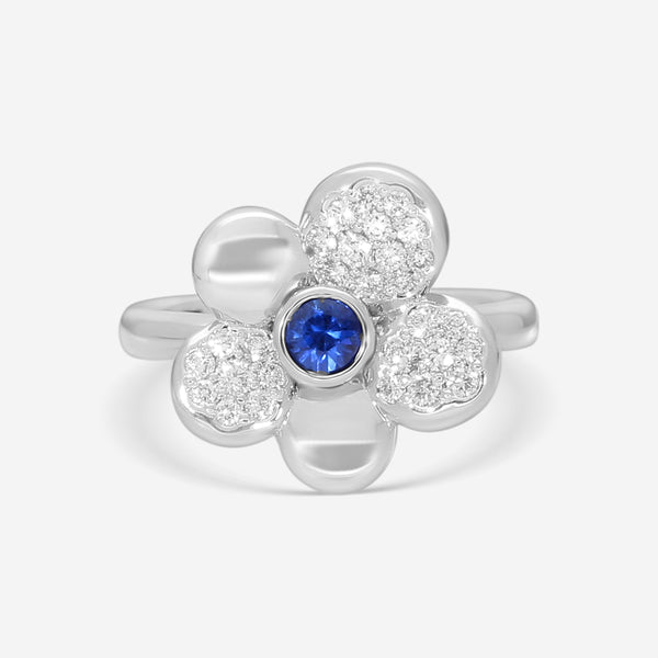 Crivelli Big Daisy 18K White Gold Diamond & Ruby Ring Sz. 6.5 302-R798M-AN - THE SOLIST