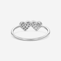 Sydney Evan Double Heart 14K White Gold Diamond and Sapphire Ring Sz. 6 30397S-WB