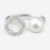 Morganne Bello Victoria Pearls 18K White Gold Multi-Gemstone Open Ring 3061WB211
