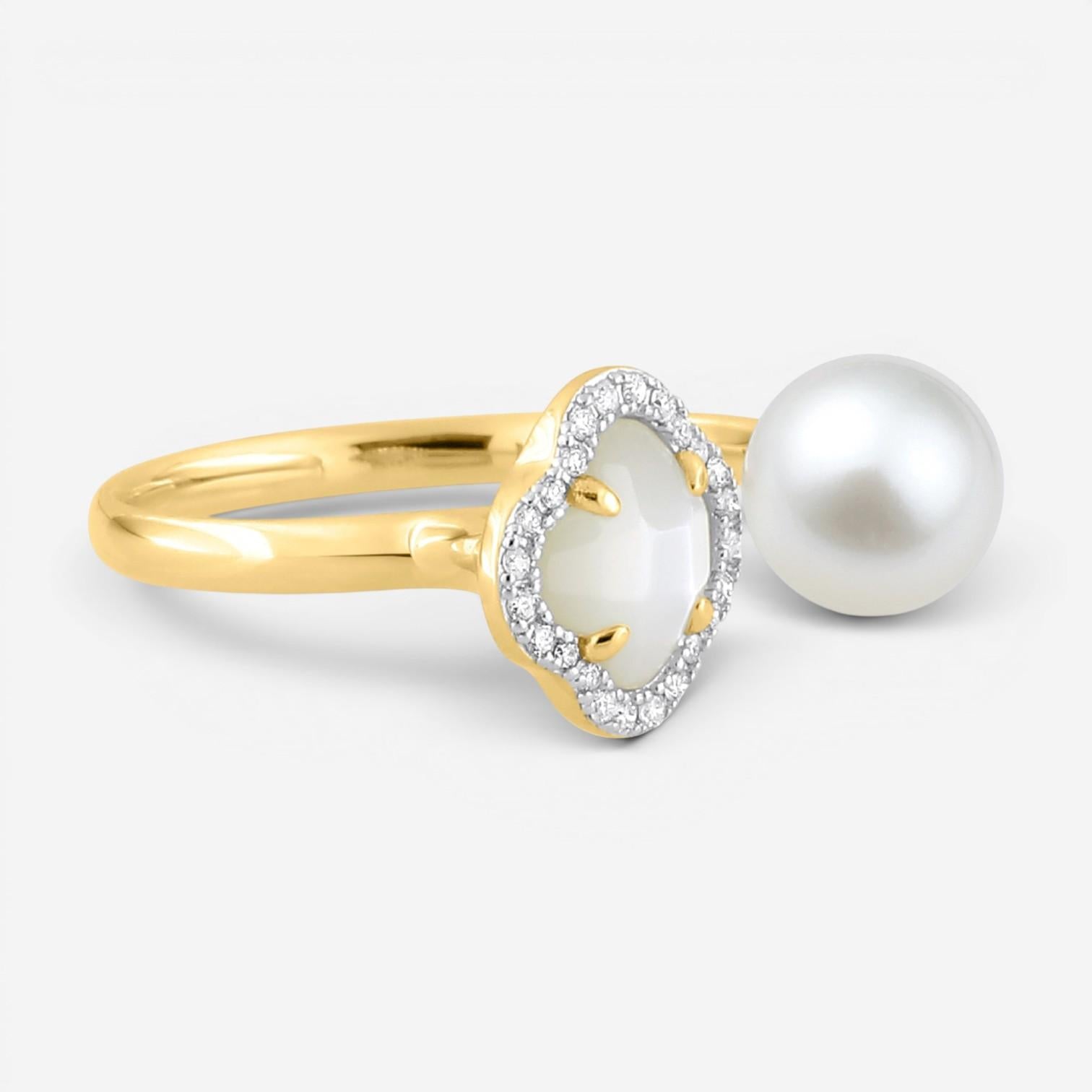 Morganne Bello Victoria Pearls 18K Yellow Gold Multi-Gemstone Ring 3061YB211D