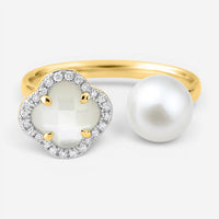 Morganne Bello Victoria Pearls 18K Yellow Gold Multi-Gemstone Ring 3061YB211D