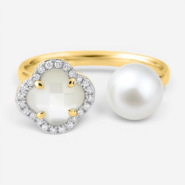 Morganne Bello Victoria Pearls 18K Yellow Gold Multi-Gemstone Ring 3061YB211D