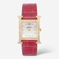 Hermès Heure H 18K Rose Gold Diamond Automatic Ladies Watch HH1.571E