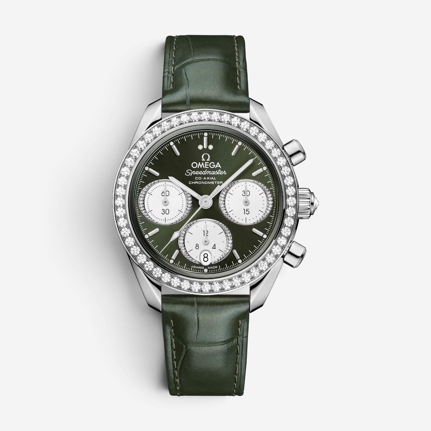 Omega Speedmaster 38 Stainless Steel Diamond Automatic Unisex Watch 324183850600