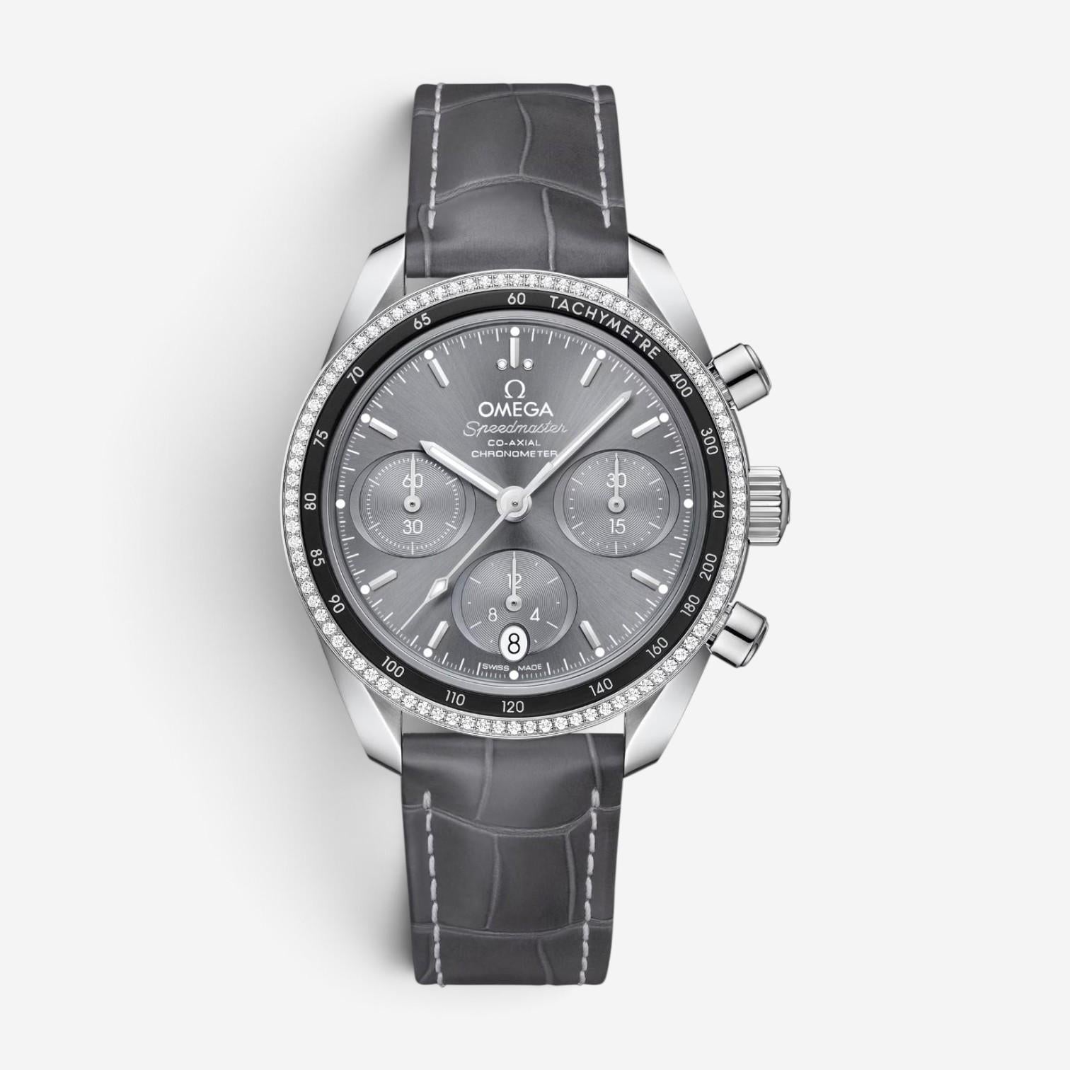 Omega Speedmaster 38 Chronograph Diamond Steel Automatic Unisex Watch 3243838500