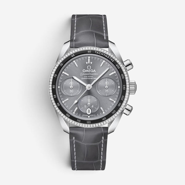 Omega Speedmaster 38 Chronograph Diamond Steel Automatic Unisex Watch 3243838500