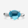 Bulgari Sassi 18K White Gold Blue Topaz Ring Sz. 5 346937 - THE SOLIST